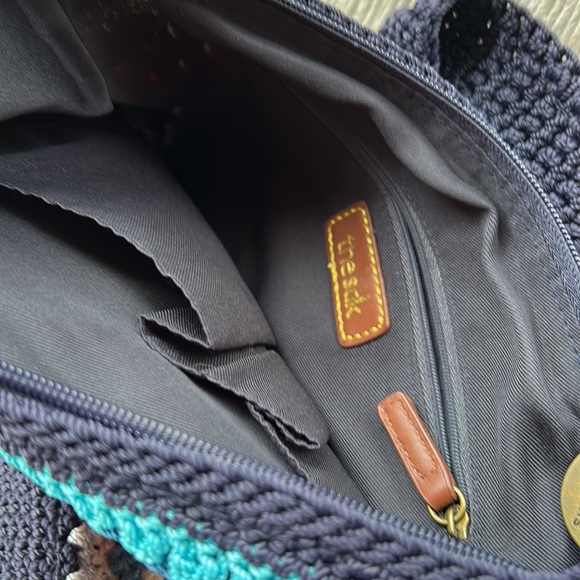 The Sak 4th of July Red White Blue Crochet Crossbody Purse Handbag Macrame - Picture 9 of 10